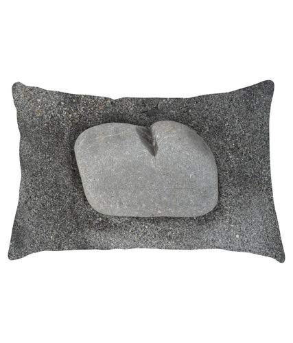 Stone Heart Rectangle Cotton Feel Cushion