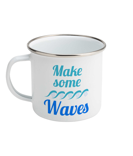 Coastal Make Some Waves Enamel Mug